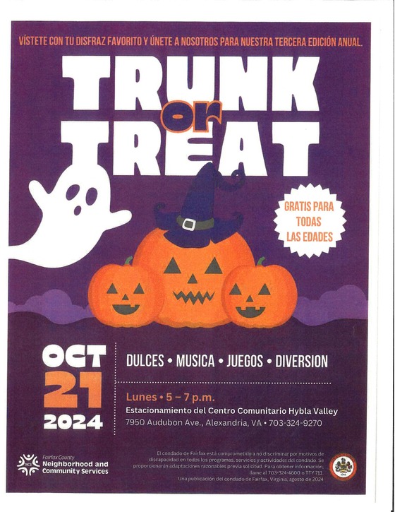 Trunk or Treat Hybla Valley (Spanish)