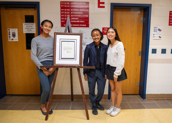 Students helping at the Rededication Ceremony