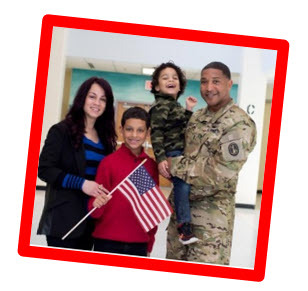 military family with American flag