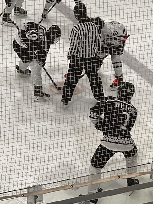 Ice Hockey waiting for the puck to drop at face-off