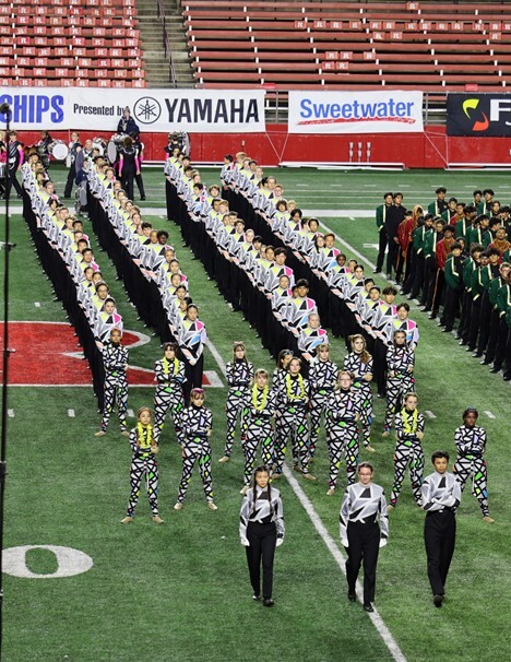 Marching Cavaliers performing at Bands of American this past Saturday