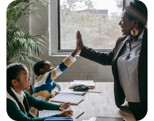 A teacher teaching a class