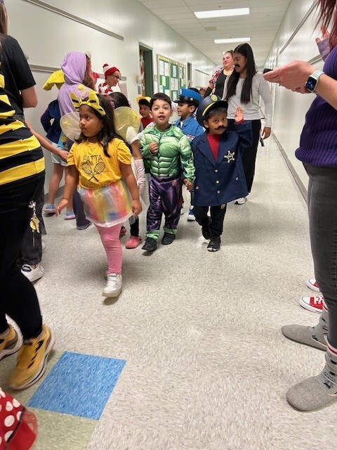 Pre-schoolers walked in the parade 