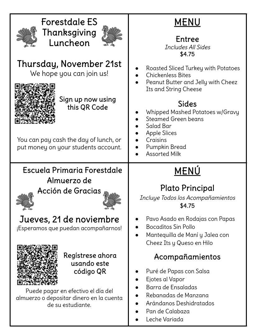 Thanksgiving Luncheon Flyer