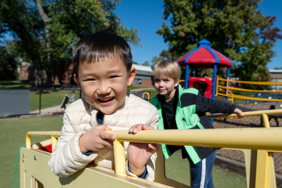 Students have fun on the Franklin Sherman playground.