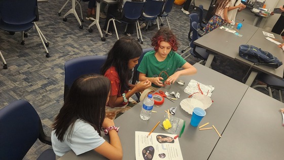 Students working on a project at Udvar-Hazy.