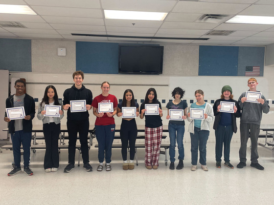 Cav Kudos winners show off their certificates on Friday