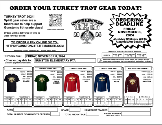 turkey trot order form