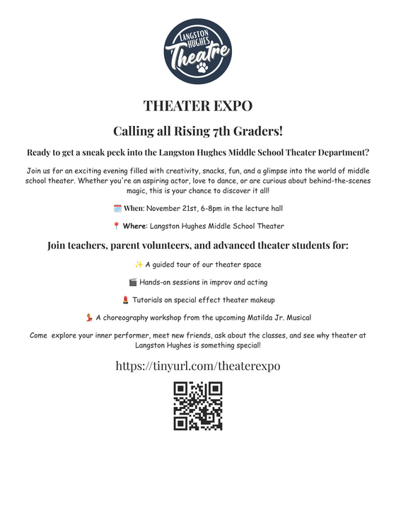 Calling all Rising 7th Graders for the LHMS Theater Expo