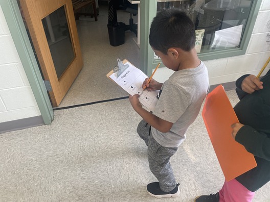 Student going on a shape hunt 