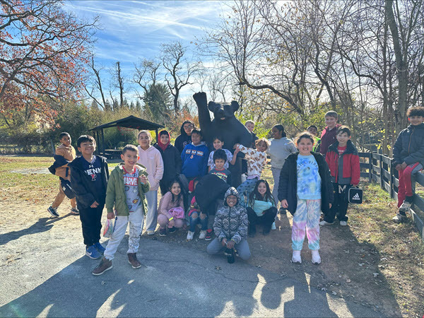 students outside on field trip