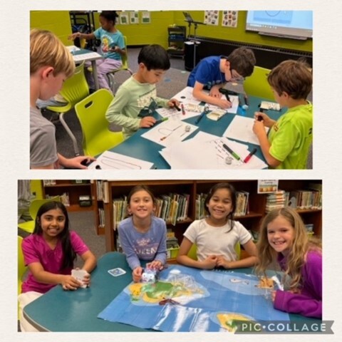 3rd graders used Ozobots and Bluebots for coding activities in the library.