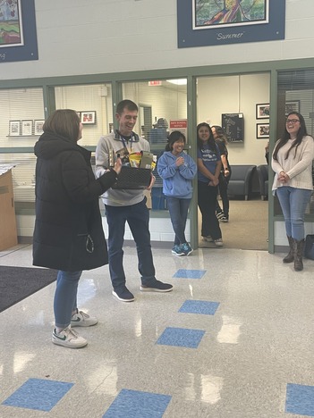 Staff presented Mr. Salerno with a basket full of treats as a send off. 