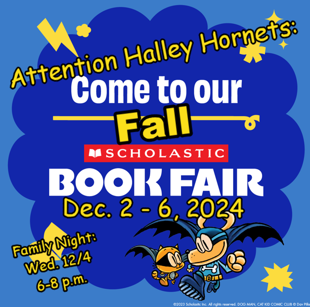 halley scholastic book fair december 2-6