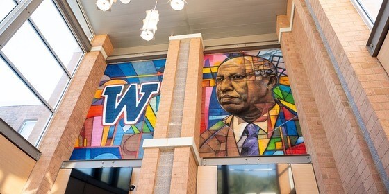 Carter G. Woodson stained class mural