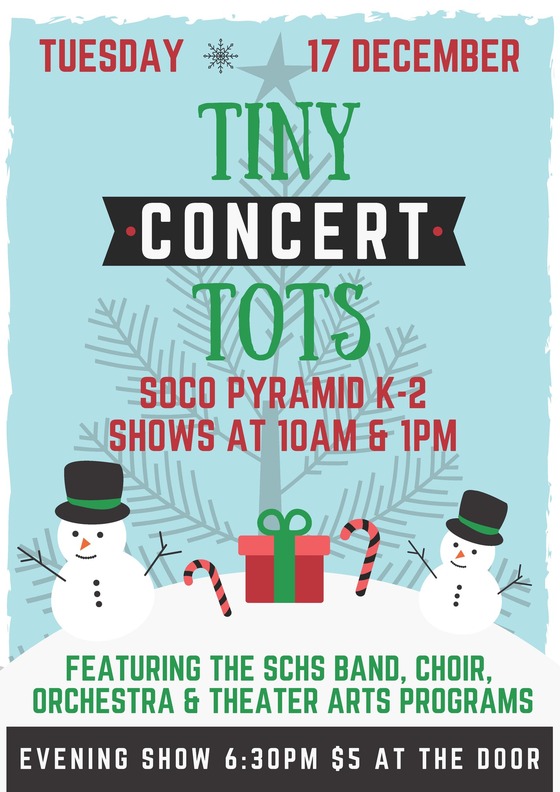 South County High School Tiny Tots Concert, Tuesday, 17 December