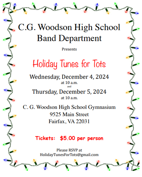 C.G. Woodson High School Band Department Presents Holiday Tunes for Tots