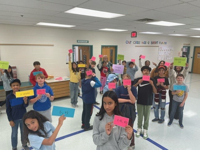 Mrs. Lucas’ math class created a Human Coordinate Plane