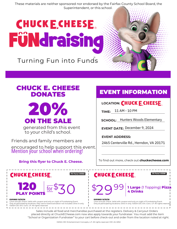 Chuck E. Cheese fundraiser