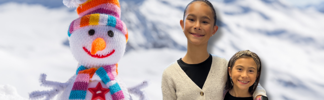 snowman with sisters