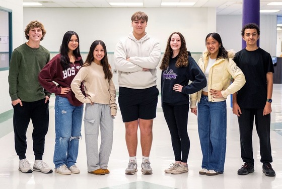 high school students smiling in a group