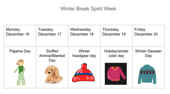 Spirit Week December 2024