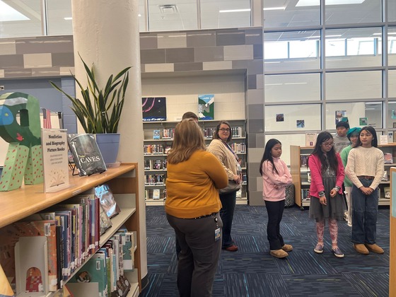 School Board Members visiting the Rocky Run library