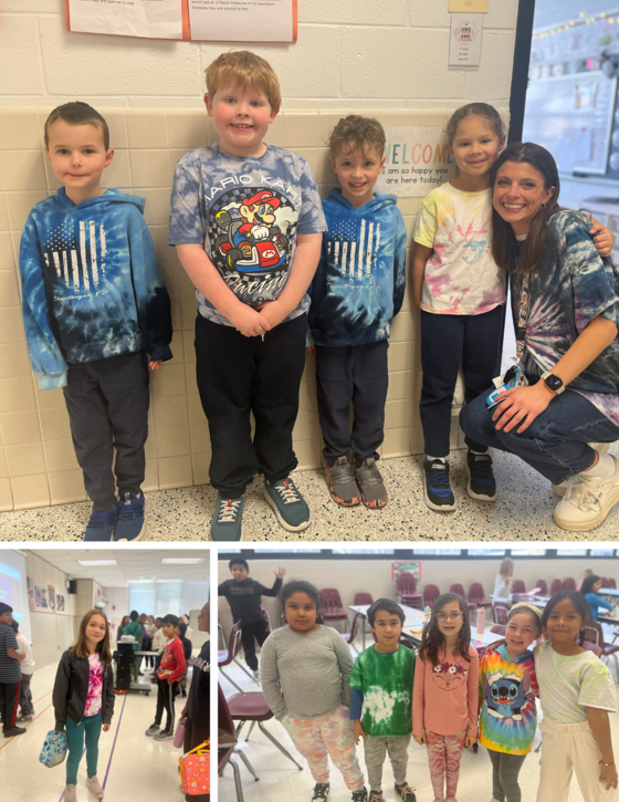 Students wearing tie-dye