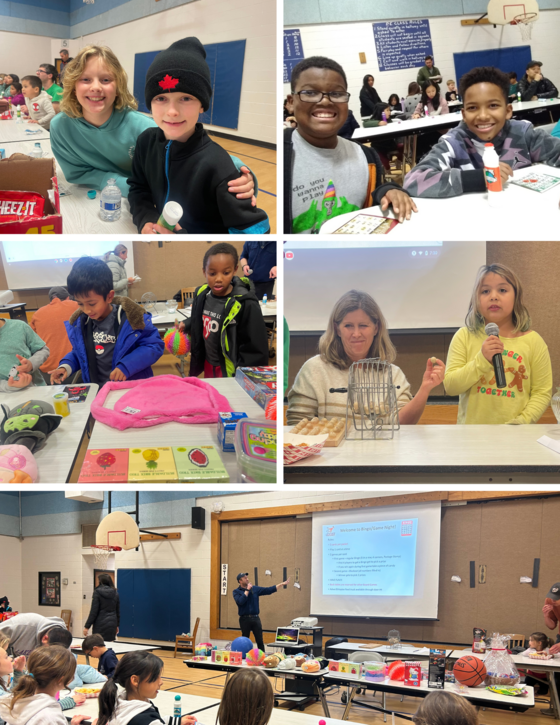 Families at bingo night