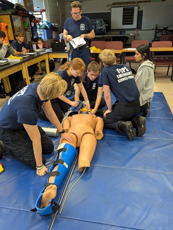 EMT students learn hands-on patient care