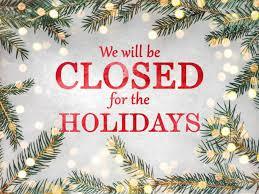 Closed for the holidays