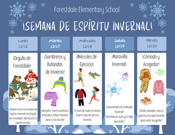 Spanish Winter Spirit Week