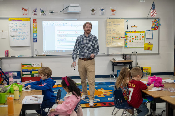 teacher with students