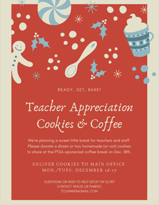 Teacher appreciation cookies and coffee