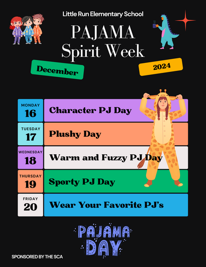 Pajama spirit week flyer