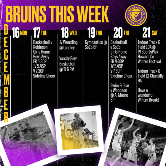 Bruins in Action This Week