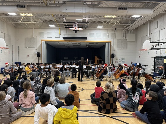 Students playing in the band concert 