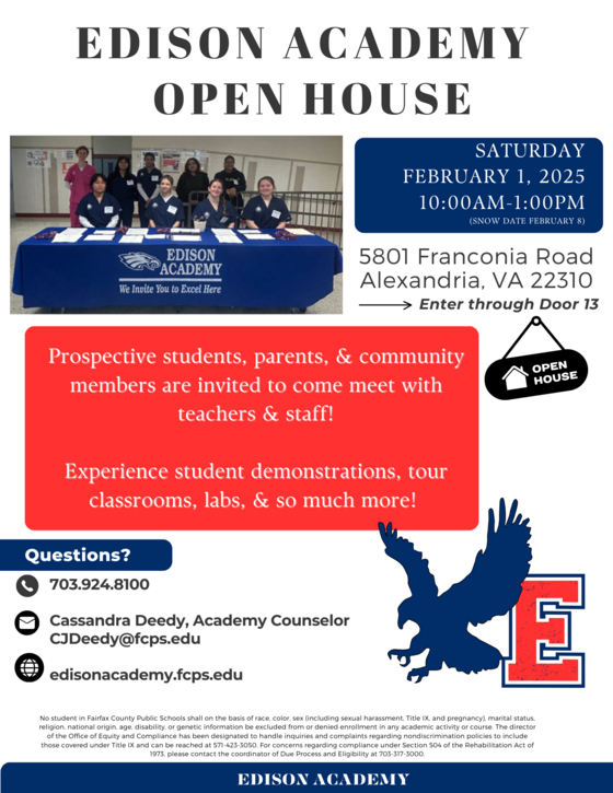 Edison Academy Open House Flyer