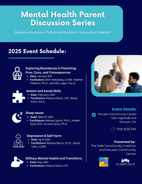 Inforgraphic for 2025 Mental Health Parent Discussion Series