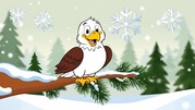 Happy Eagle in Snow