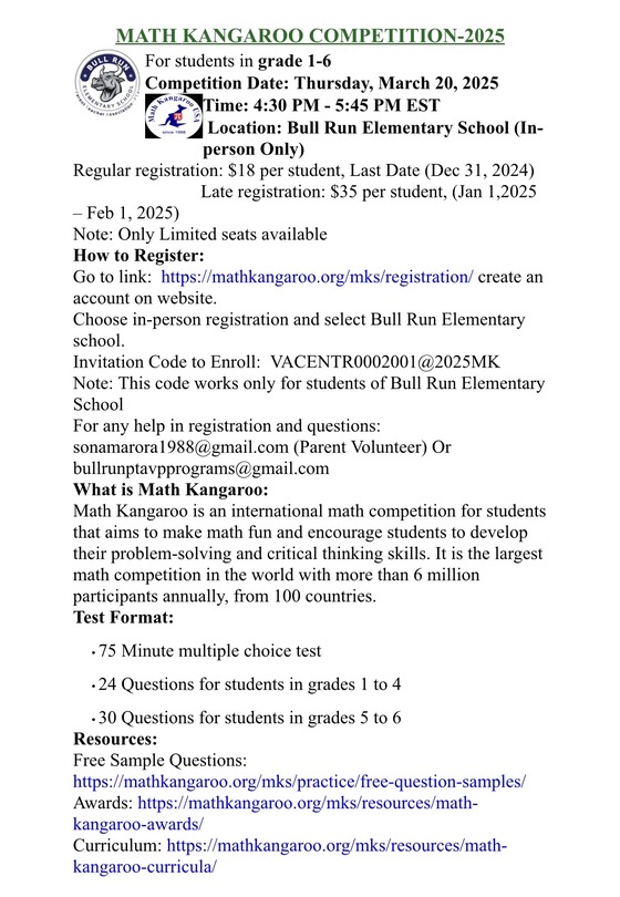 Kangaroo Math Competition