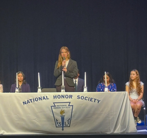 Lighting the candles at the NHS Induction Ceremony