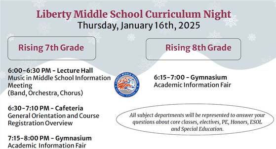 Liberty Middle School Curriculum Night