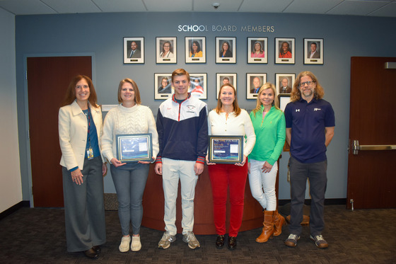 Dr. Murphy and Ms. Taylor with their FCPS Cares award