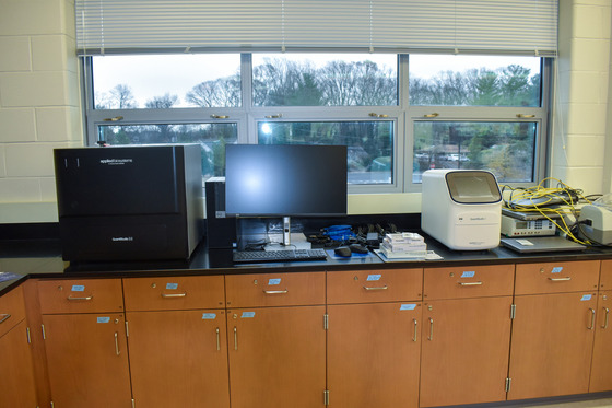 DNA sequencers set up in lab