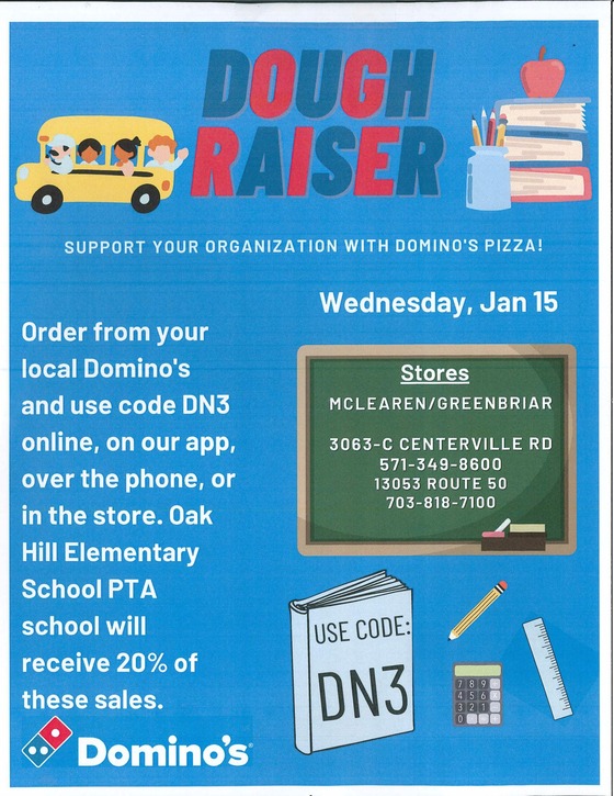 Flyer for Domino's fundraiser