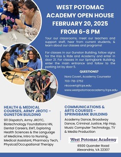 West Potomac Academy open house feb 20, 2025