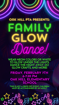 PTA Glow Dance Flyer - content in body of newsletter