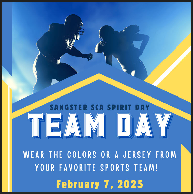 Get ready for Team Day on February 7 and wear the colors or a jersey from your favorite sports team!