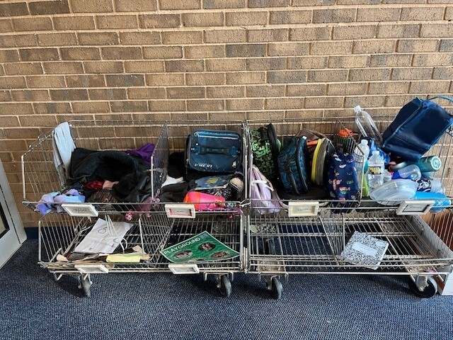 Picture of lunchboxes and assorted items